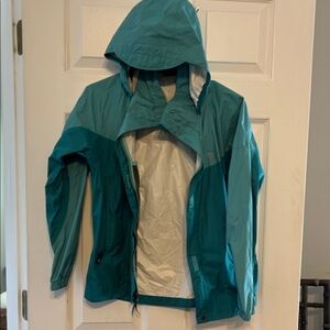 large Marmot Kids Two-Tone Teal Raincoat